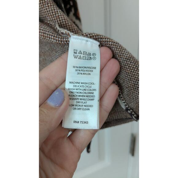 Rachel Zoe Neutral Tapestry Open Front Hooded Sweater - Picture 3 of 5